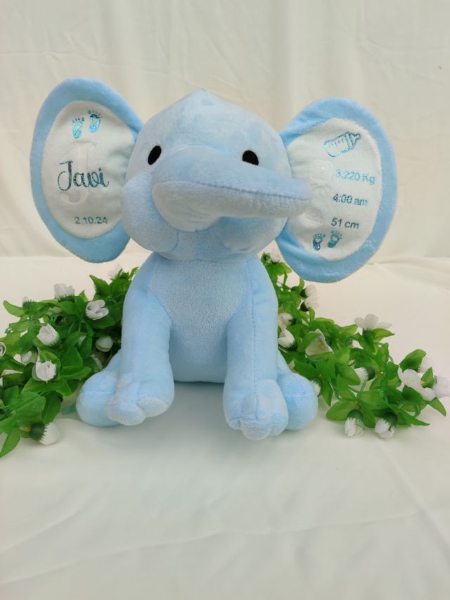 Elefante natalicio peluche personalizado