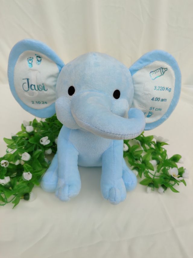 Elefante natalicio peluche personalizado