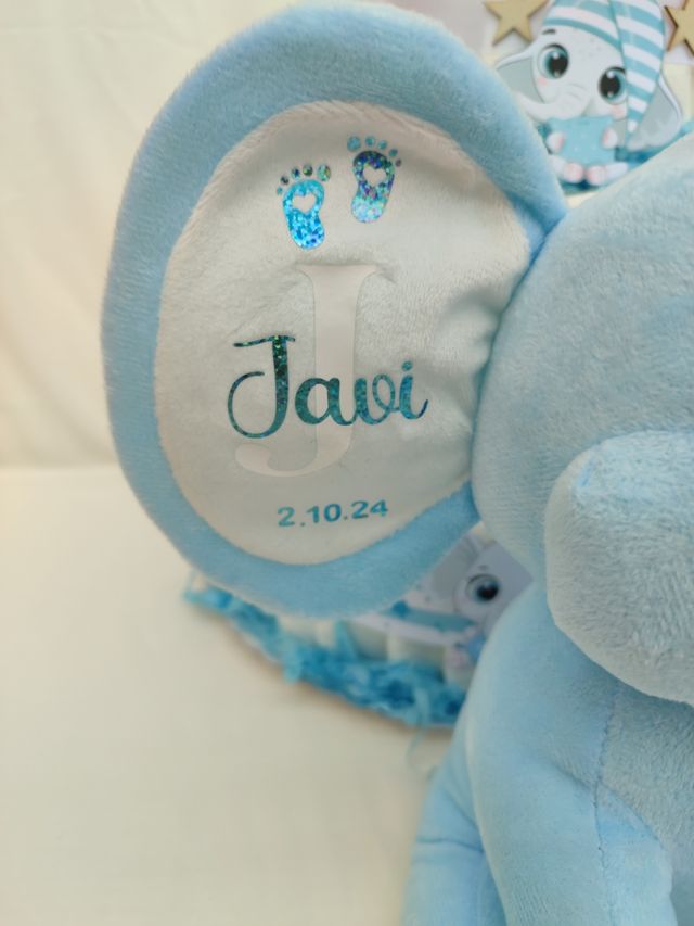 Elefante natalicio peluche personalizado