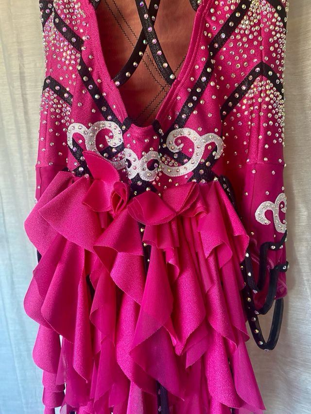 Maillot rosa competicion patinaje artistico