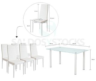 Oferta!!! Mesa con 6 sillas cristal templado