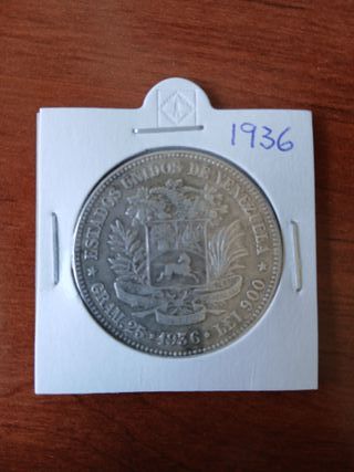 5 Bolívares de plata 1926-1936