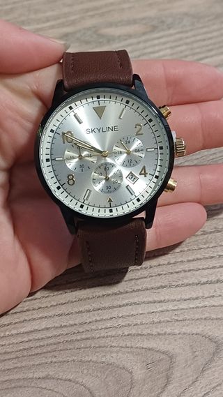 Reloj Cronógrafo Cabllero Piel Marrón