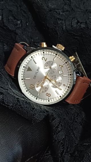 Reloj Cronógrafo Cabllero Piel Marrón