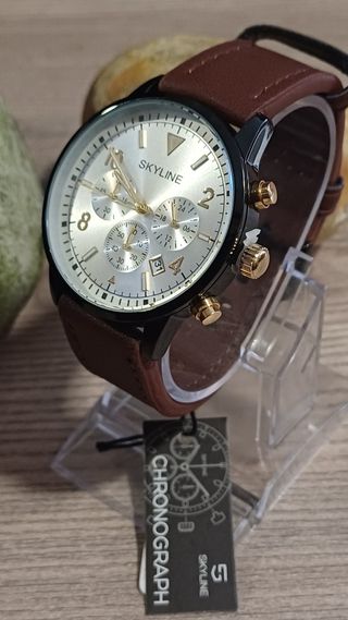 Reloj Cronógrafo Cabllero Piel Marrón