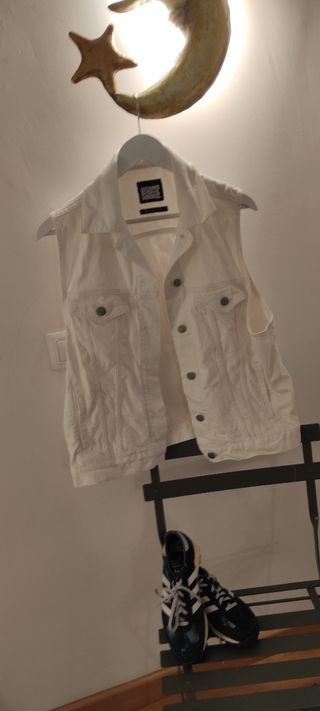Chaleco vaquero blanco mujer