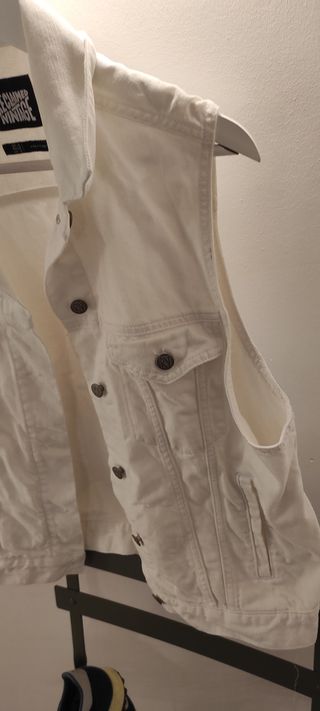 Chaleco vaquero blanco mujer