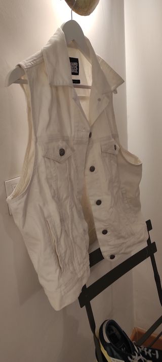 Chaleco vaquero blanco mujer