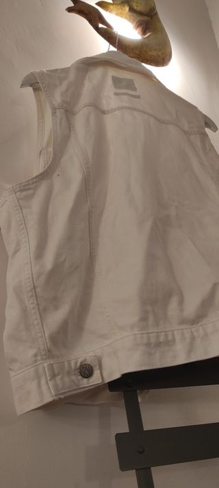Chaleco vaquero blanco mujer