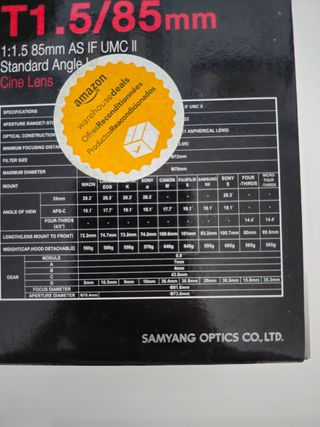 Objetivo samyang 85 mmm para montura nikon