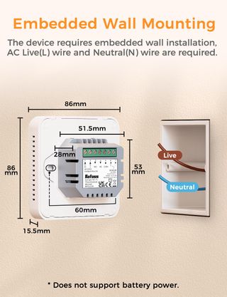 Refoss Termostato Calefacción WiFi MTS200