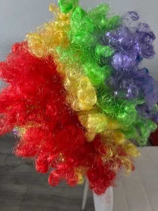 Peluca payaso tricolor