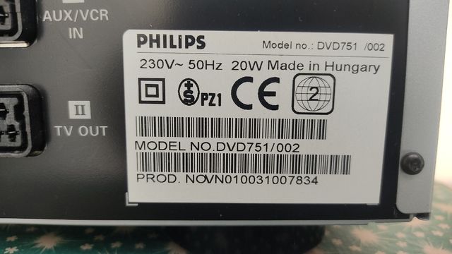 Reproductor DVD y CD PHILIPS DVD 751