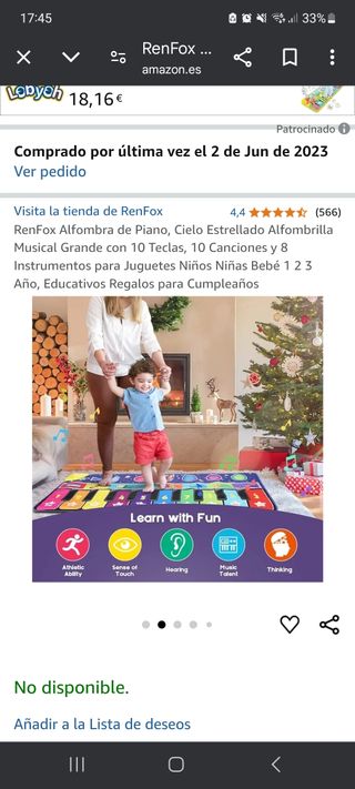 Piano alfombra musical Renfox