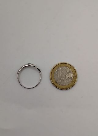 Conjunto anillo y pendientes oro blanco