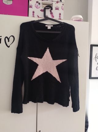 Jersey negro de lana Talla M 