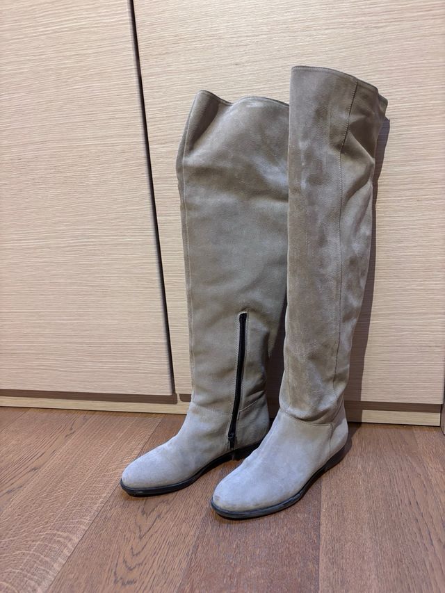 Stivali altri in camoscio