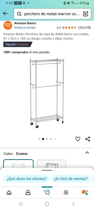 Perchero metal ..comprado en Amazon.