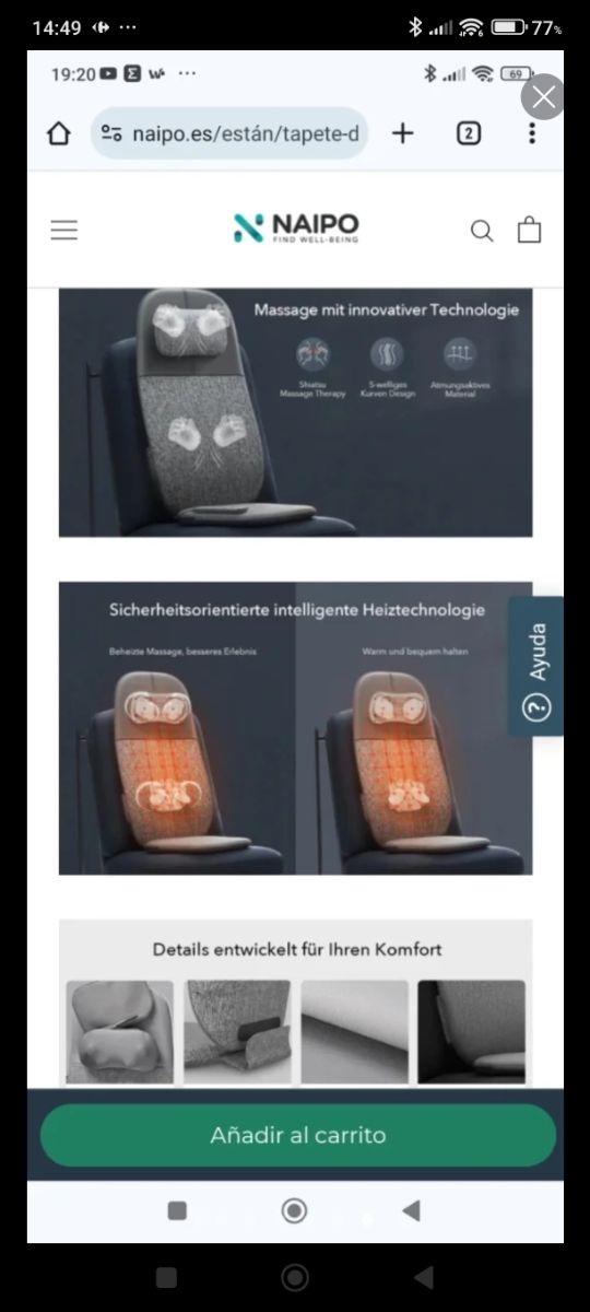 Masajeador espalda NAIPO 