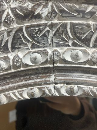 Home ESPRIT Espejo de Pared Blanco Marrón Madera d