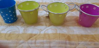 Set 4 vasetti in metallo