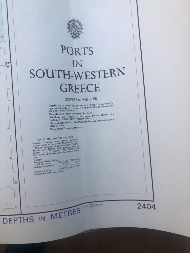 Carta nautica de Grecia