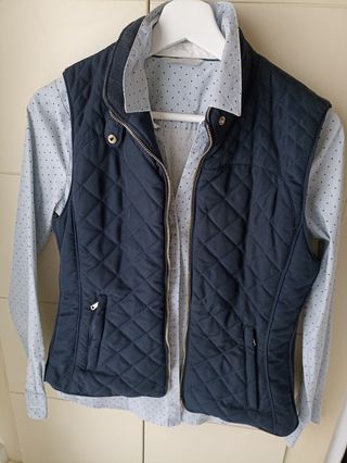 Chaleco Zara  + camisa HM