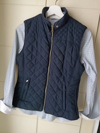 Chaleco Zara  + camisa HM