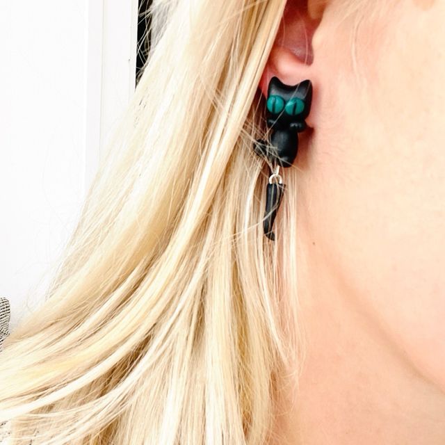 Pendientes gatos doble con o sin cuerpo