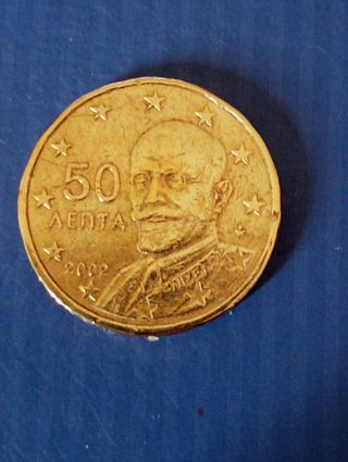 moneda de Grecia,50 cm€, del año 2002,