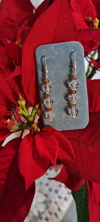 Pendientes de plata y cristal