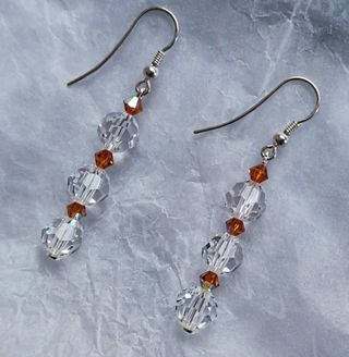 Pendientes de plata y cristal