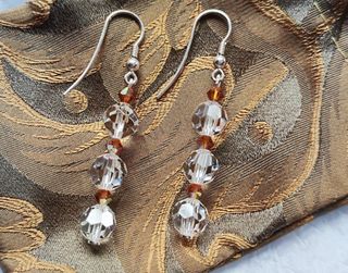Pendientes de plata y cristal