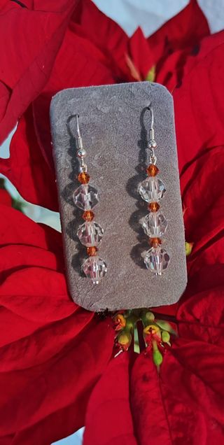 Pendientes de plata y cristal