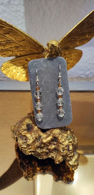 Pendientes de plata y cristal