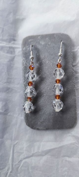 Pendientes de plata y cristal