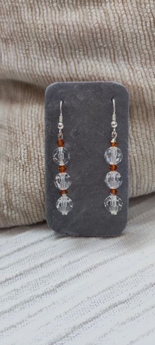 Pendientes de plata y cristal