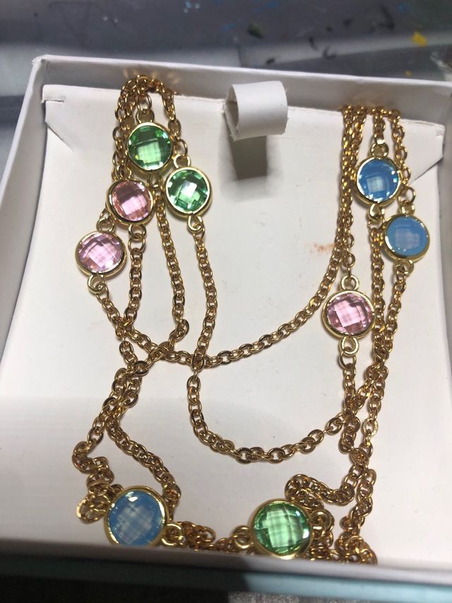 Collana acciaio con cristalli