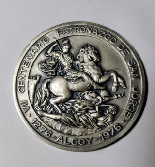 Medalla Centenario Patronazgo S. Jorge Alcoy PLATA