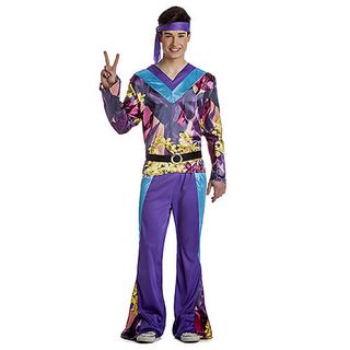 Disfraz de Hippie Morado Disco Adulto
