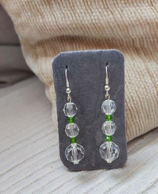 Pendientes plata y cristal 