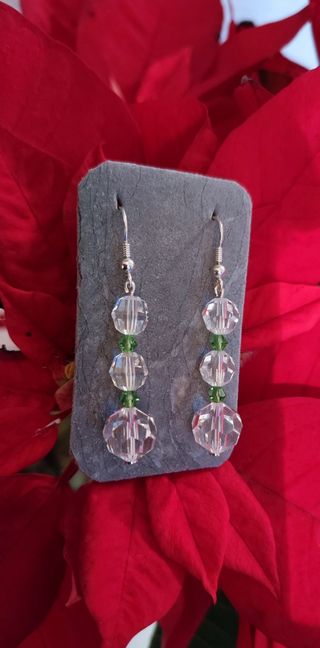 Pendientes plata y cristal 