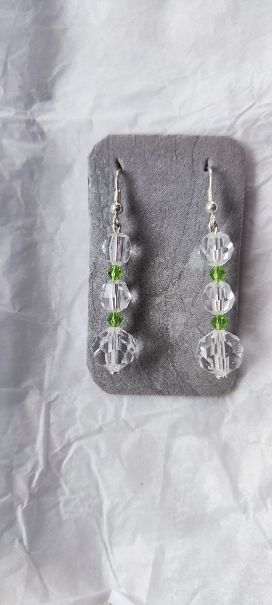 Pendientes plata y cristal 