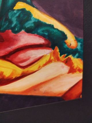 Disegno con passepartout nero.
