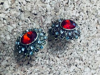Pendientes Color Oro Viejo Con Brillantes Artesano