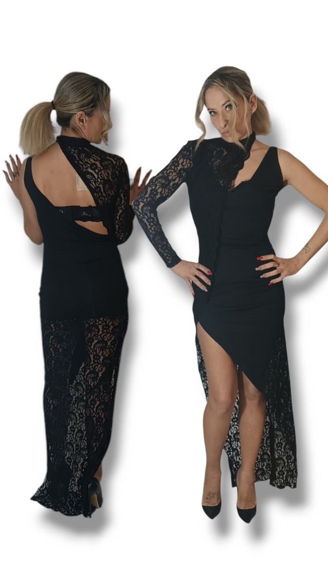 Vestito lungo svasato Pizzo