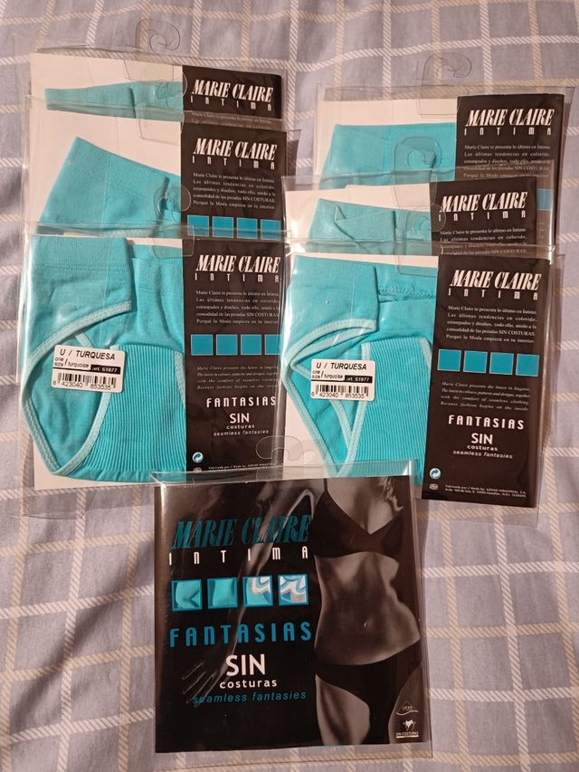 6 tangas sin costura rosa o azul o lima M