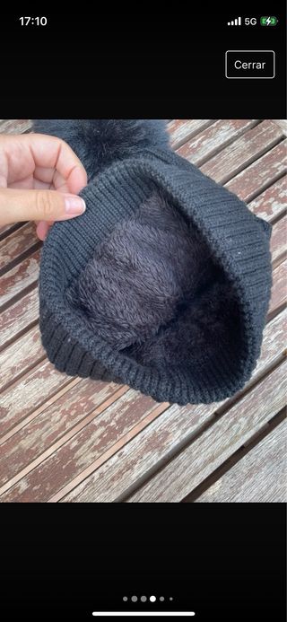 Gorro negro con forro polar