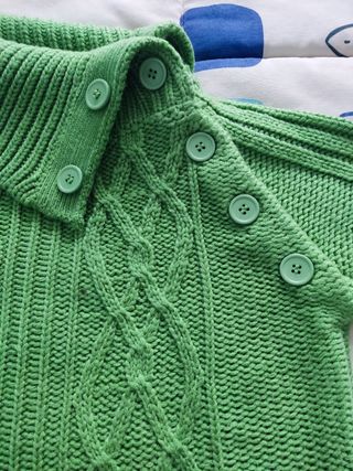 Jersey cuello vuelto verde.
