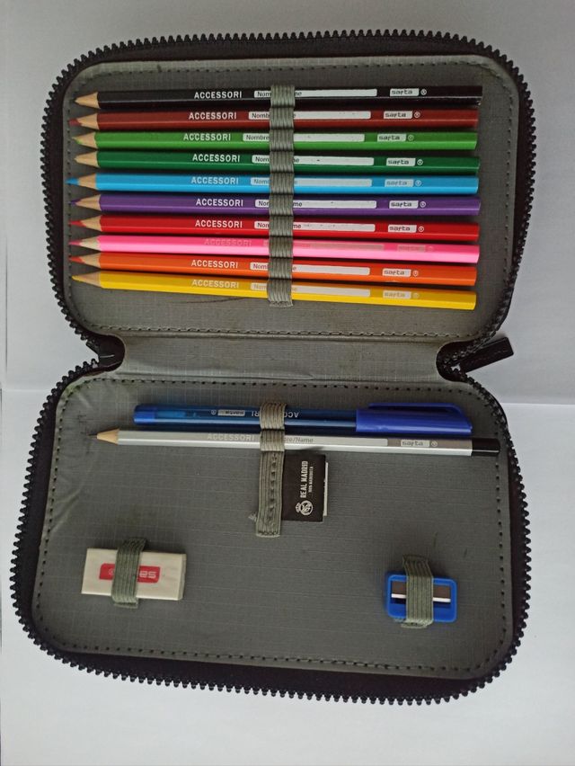 Estuche Real Madrid con dos cremalleras